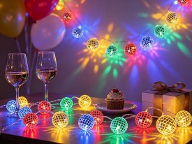 Luces decorativas 10 bolas de espejos multicolor 
